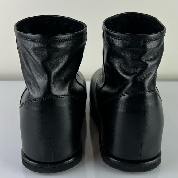 NEW AMINA MUADDI BLACK LEATHER BOOTS - Picture 6 of 16